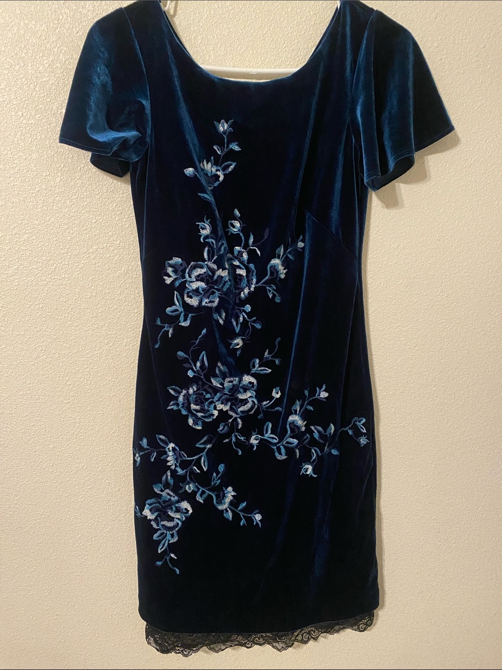 White House Black Market velvet shift dress
